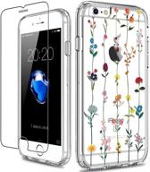 🌸 giika iphone 6 6s case with screen protector - clear floral girls women shockproof phone case with slim tpu bumper cover and heavy duty protective hard pc back case for iphone 6s (colorful flowers) logo