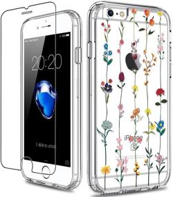 img 4 attached to 🌸 GiiKa iPhone 6 6s Case with Screen Protector - Clear Floral Girls Women Shockproof Phone Case with Slim TPU Bumper Cover and Heavy Duty Protective Hard PC Back Case for iPhone 6s (Colorful Flowers)