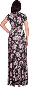 img 1 attached to 🌸 Floral Print V-Neck Maxi Dress for Women with Cap Sleeves - Elegant Long Summer Attire by KOH KOH