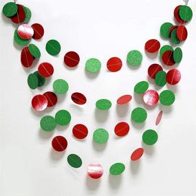 img 3 attached to Универсальный набор гирлянды из зеленых и красных кружков Decor365: идеально подходит для рождественской вечеринки, новогодних празднований, дней рождения, свадеб, вечеринок в честь рождения ребенка и праздничного украшения!