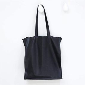 img 1 attached to 👜 Stylish NIGEDU Women's Handbag: Spacious, Soft PU Leather Shopping Tote in Black - Ideal for Casual Fashionistas!