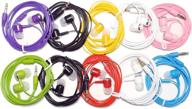 10 pack earbud headphones bulk (g14) - multi colors 🎧 wired earphones wholesale accessory for smart mobile phone computer laptop pc mp3 logo