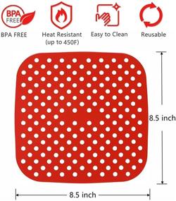 img 3 attached to 🔥 Reusable Air Fryer Silicone Liners: Nonstick Heat Resistant Mats for Ninja, PowerXL, Gourmia, Instant Vortex, COSORI- 2 Pack, 8.5 Inch Square