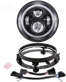 img 4 attached to 🔦 Z-OFFROAD 7 Inch Halo LED Headlight: Powerful DRL High Low Beam Headlamp Kit for Harley Davidson Street Glide, Electra Glide, and More!