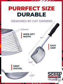 img 1 attached to 🐾 iPrimio Extra Long-Handled Scoop Monster Cat Litter Scooper with Soft Grip - Sturdy, Deep Shovel Scoop for Sore Hands - Extra Large Size