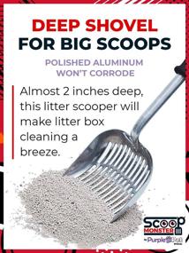 img 2 attached to 🐾 iPrimio Extra Long-Handled Scoop Monster Cat Litter Scooper with Soft Grip - Sturdy, Deep Shovel Scoop for Sore Hands - Extra Large Size