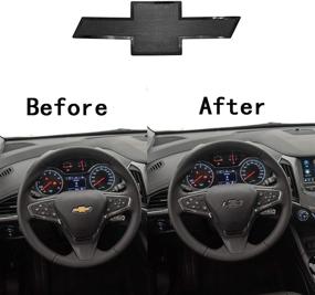 img 2 attached to 🚗 Enhance Your Chevy's Steering Wheel with GLAAPER Compatible Bowtie Emblems - Chevrolet Equinox Malibu Cruze Volt Blazer Silverado Suburban Tahoe Bolt Trax Spark Sonic Impala (black)