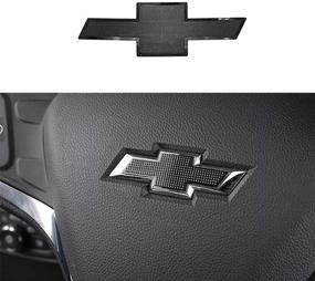 img 4 attached to 🚗 Enhance Your Chevy's Steering Wheel with GLAAPER Compatible Bowtie Emblems - Chevrolet Equinox Malibu Cruze Volt Blazer Silverado Suburban Tahoe Bolt Trax Spark Sonic Impala (black)