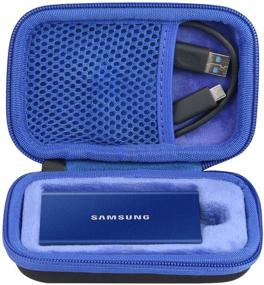 img 2 attached to Co2Crea Hard Travel Case Replacement For Samsung T7 Touch Portable SSD 500GB 1TB 2TB External Solid State Drives (Black Case + Inside Blue)