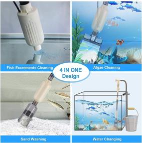 img 3 attached to 🐠 Electric 4-in-1 Aquarium Gravel Cleaner: Bedee Automatic Fish Tank Cleaning Vacuum