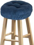 🪑 round baibu stool covers - premium soft corduroy seat cushion for round bar stool - cushion only (corduroy-blue, 12" / 30 cm) logo