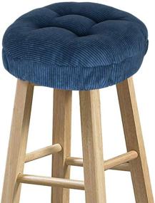 img 4 attached to 🪑 Round Baibu Stool Covers - Premium Soft Corduroy Seat Cushion for Round Bar Stool - Cushion Only (Corduroy-Blue, 12" / 30 cm)