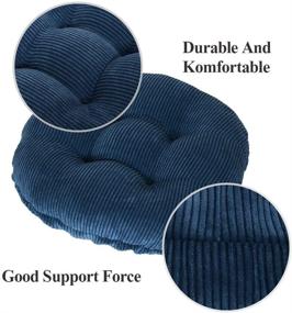 img 1 attached to 🪑 Round Baibu Stool Covers - Premium Soft Corduroy Seat Cushion for Round Bar Stool - Cushion Only (Corduroy-Blue, 12" / 30 cm)