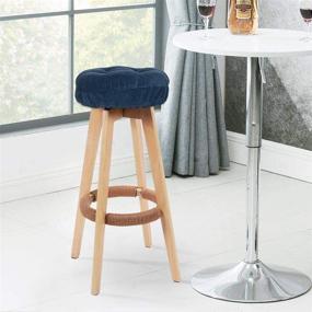 img 2 attached to 🪑 Round Baibu Stool Covers - Premium Soft Corduroy Seat Cushion for Round Bar Stool - Cushion Only (Corduroy-Blue, 12" / 30 cm)