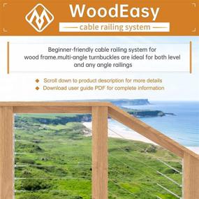 img 1 attached to 🔩 Muzata 10Set Cable Railing Kit: High-Quality Swage Toggle Turnbuckle Hardware in T316 Stainless Steel for Wood Post WoodEasy System - Angle 180°Adjustable Stairs Deck - 10 Cable Lines - CK07 NN1,CA4 CA5