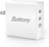 battony 65w usb c charger with gan tech, etl certification - compatible with iphone 12 mini pro max, ipad, macbook pro air, galaxy, and more logo
