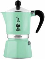 🌈 bialetti rainbow espresso moka pot - iced coffee green, 3 cup logo