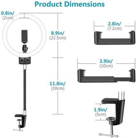 img 3 attached to 📸 Neewer 8.9-inch Dimmable USB LED Ring Light with Flexible Stand and Phone Holder: Ideal for Logitech Webcam C920 C922x C930e Brio 4K C925e C922 C930 C615 + Smartphone