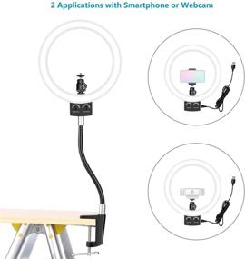 img 2 attached to 📸 Neewer 8.9-inch Dimmable USB LED Ring Light with Flexible Stand and Phone Holder: Ideal for Logitech Webcam C920 C922x C930e Brio 4K C925e C922 C930 C615 + Smartphone