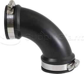 img 2 attached to 🔧 Supply Giant 6I75 2 Inch Flexible Elbow Coupling with Stainless Steel Clamps - Black, Premium Quality