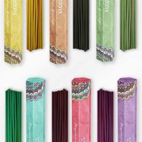 img 1 attached to 🌿 SCENTORINI Incense Sticks Gift Set - 120 Variety Pack with Holder: Lavender, Vanilla, Rainforest, Coconut Grove, Amber Scent