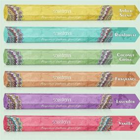 img 3 attached to 🌿 SCENTORINI Incense Sticks Gift Set - 120 Variety Pack with Holder: Lavender, Vanilla, Rainforest, Coconut Grove, Amber Scent