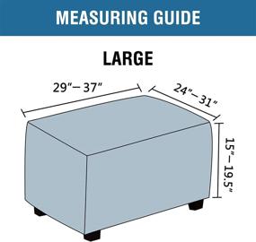 img 3 attached to 🪑 Превосходные велюровые покрывала для пуфа - защитные, форм-фит покрытия для хранения с эластичным дном - большие, серые.