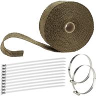 🔥 2-inch x 50-foot titanium exhaust heat wrap with stainless ties - ideal heat tape for car & motorcycle exhaust pipes logo