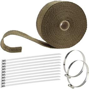 img 4 attached to 🔥 2-inch x 50-foot Titanium Exhaust Heat Wrap with Stainless Ties - Ideal Heat Tape for Car & Motorcycle Exhaust Pipes