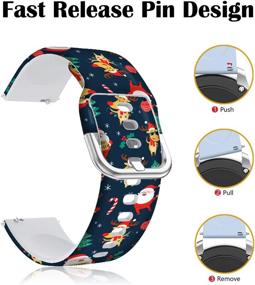 img 3 attached to 🎅 DOO UC 22mm Christmas Floral Bands: Santa and Elk Print Straps for Fitbit Versa Series - Stylish Replacement Sport Strap for Men, Women, and Girls