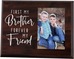 img 3 attached to 🖼️ Elegant Signs First My Brother Forever My Friend - Wood Picture Frame for 4x6 Photos - Perfect Sibling Gift for Adults, Teens, and Kids