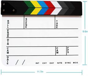 img 2 attached to 🎬 Coolbuy112 Acrylic Film Directors Clapboard, Hollywood Filming Slate Movie Clapboard Decoration Scene Clapper Board with Magnetic Blackboard Eraser and Two Custom Pens