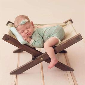 img 4 attached to 👶 Детская фотосъемочная кровать GEZICHTA: Деревянный складной шезлонг для очаровательных фотосъемок младенцев!