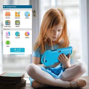 img 1 attached to Планшет для детей 7 дюймов с чехлом - Android 10.0, GMS, WiFi, 3 ГБ оперативной памяти, 32 ГБ встроенной памяти, защита глаз, HD сенсорный экран, двойная камера, обучающие игры, родительский контроль