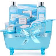 🛀 indulge in a luxurious bath gift set for women - body & earth home spa kit scented with ocean, bath and body gift basket set, spa gifts for women - 7 pcs bath set, the perfect gift idea for her logo