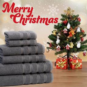 img 3 attached to 🛀 Premium Luxury Turkish Towel Set - Soft & Absorbent, Genuine Cotton, Hotel & Spa Quality, Fluffy 2 Washcloths, 2 Hand Towels & 2 Bath Towels by American Soft Linen - 6-Piece Towel Set in Grey