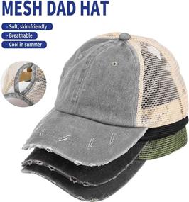 img 1 attached to 🧢 MEINICY 3 Pack Vintage Style Adjustable Dad Hats, Unstructured Cotton Baseball Caps for Men and Women - Perfect Gift