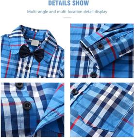 img 1 attached to 👔 Boys' Clothing Sets: Kid Gentleman Outfits with Button Bowtie, Suspenders, and Denim