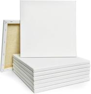 🎨 gonioa 12x12 stretched white square canvas for painting, acrylic pouring, primed, oil paint & wet art media, 100% cotton (classic - 8 pack) logo