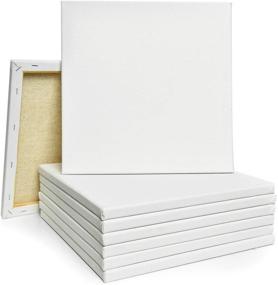 img 4 attached to 🎨 Gonioa 12x12 Stretched White Square Canvas for Painting, Acrylic Pouring, Primed, Oil Paint & Wet Art Media, 100% Cotton (Classic - 8 Pack)