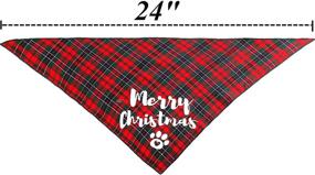 img 3 attached to 3 Pack Plaid Dog Bandanas for Medium and Large Dogs with JPB Christmas Theme