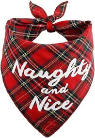 img 1 attached to 3 Pack Plaid Dog Bandanas for Medium and Large Dogs with JPB Christmas Theme