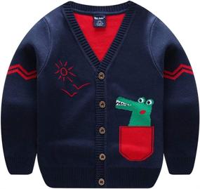 img 4 attached to 🦖 Tailloday Kids' Dinosaur Cardigan Sweatshirts: Boys' Clothing and Sweaters