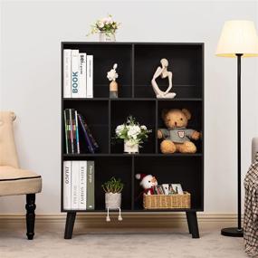 img 1 attached to 📚 Compact Black Bookshelf with 3 Tiers – Modern Rustic Wood Storage Shelf, Perfect for Small Spaces in Bedroom, Living Room, and Office