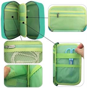 img 1 attached to Homecube Pencil Case Big Capacity Storage Pen Bag Makeup Pouch Zippered Students Stationery Bag With Outer Pockets And Handle- 8 Organization, Storage & Transport