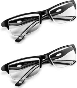 img 1 attached to Enhance Your Reading Experience with Noveltyz Men's Half Rimmed Reading Glasses: Complete Value Pack for All Magnification Strengths