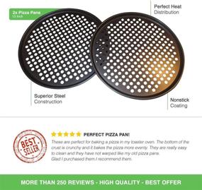 img 3 attached to 🍕 Maxi Nature Set of 2 Pizza Pans - Non Stick Baking, Even Heat Distribution - Oven Pizza Tray - Perforated Stainless Steel for Crispy Crust - 13 Inch, 33 cm