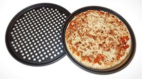 img 2 attached to 🍕 Maxi Nature Set of 2 Pizza Pans - Non Stick Baking, Even Heat Distribution - Oven Pizza Tray - Perforated Stainless Steel for Crispy Crust - 13 Inch, 33 cm