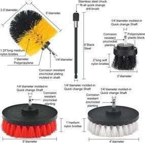 img 3 attached to 🧽 Shieldpro 45-Piece All Purpose Power Clean Scrubber Brush Attachment Set with Extend Long Attachment for Bathroom, Kitchen, Grout, Tub, Tile, Corners, Auto - includes Scrub Pads & Sponge
