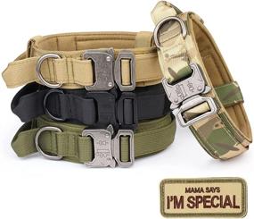 img 4 attached to 🐾 Tactical Dog Collar with Special Patch - KCUCOP Military K9 Collar, Thick with Handle, Adjustable Heavy Duty Metal Buckle for M, L, XL Dogs, Tactipup Dog Collars